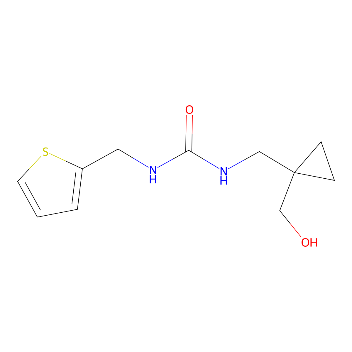 1-((1-(Hydroxymethyl)cyclopropyl)methyl)-3-(thiophen-2-ylmethyl)urea molecular structure, CAS 1257549-01-1