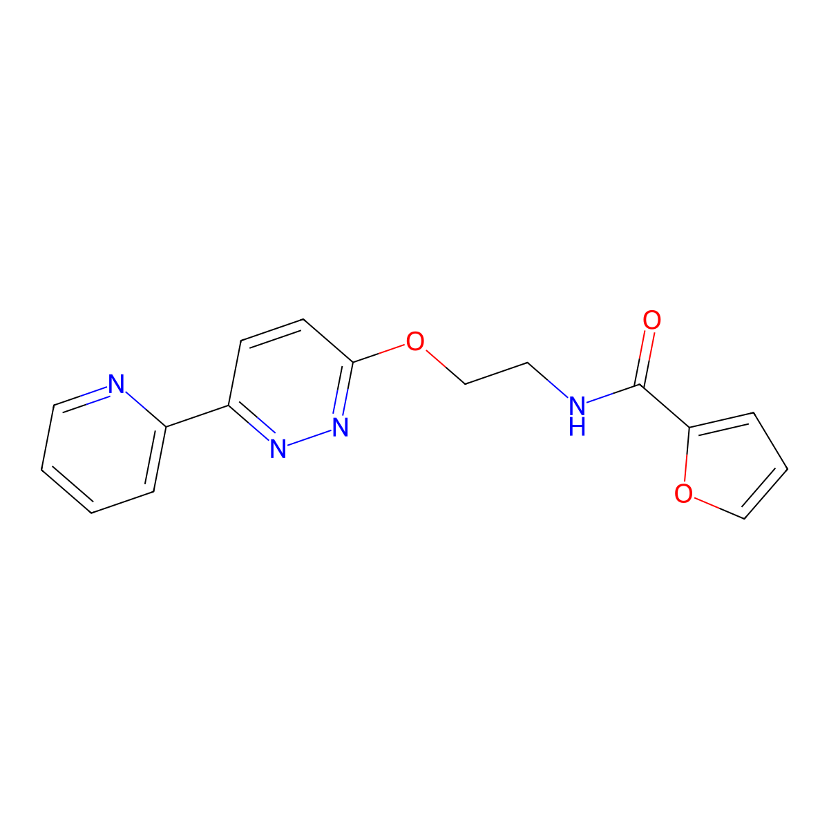 N-(2-((6-(pyridin-2-yl)pyridazin-3-yl)oxy)ethyl)furan-2-carboxamide molecular structure, CAS 1257549-02-2