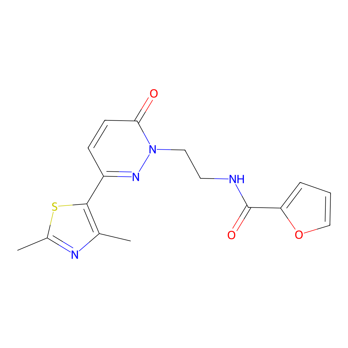 N-(2-(3-(2,4-dimethylthiazol-5-yl)-6-oxopyridazin-1(6H)-yl)ethyl)furan-2-carboxamide molecular structure, CAS 1257549-04-4