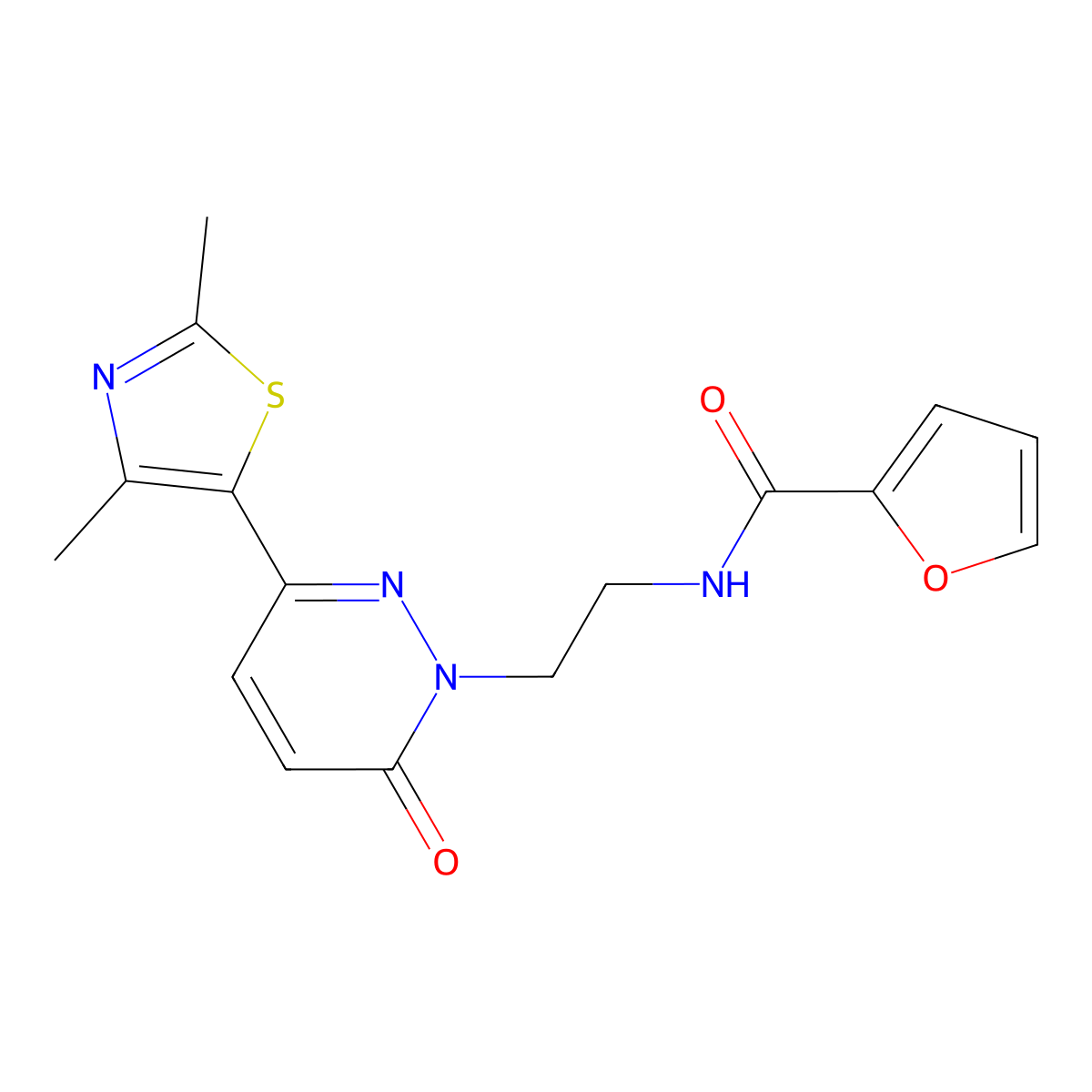 N-(2-(3-(2,4-dimethylthiazol-5-yl)-6-oxopyridazin-1(6H)-yl)ethyl)furan-2-carboxamide molecular structure, CAS 1257549-04-4
