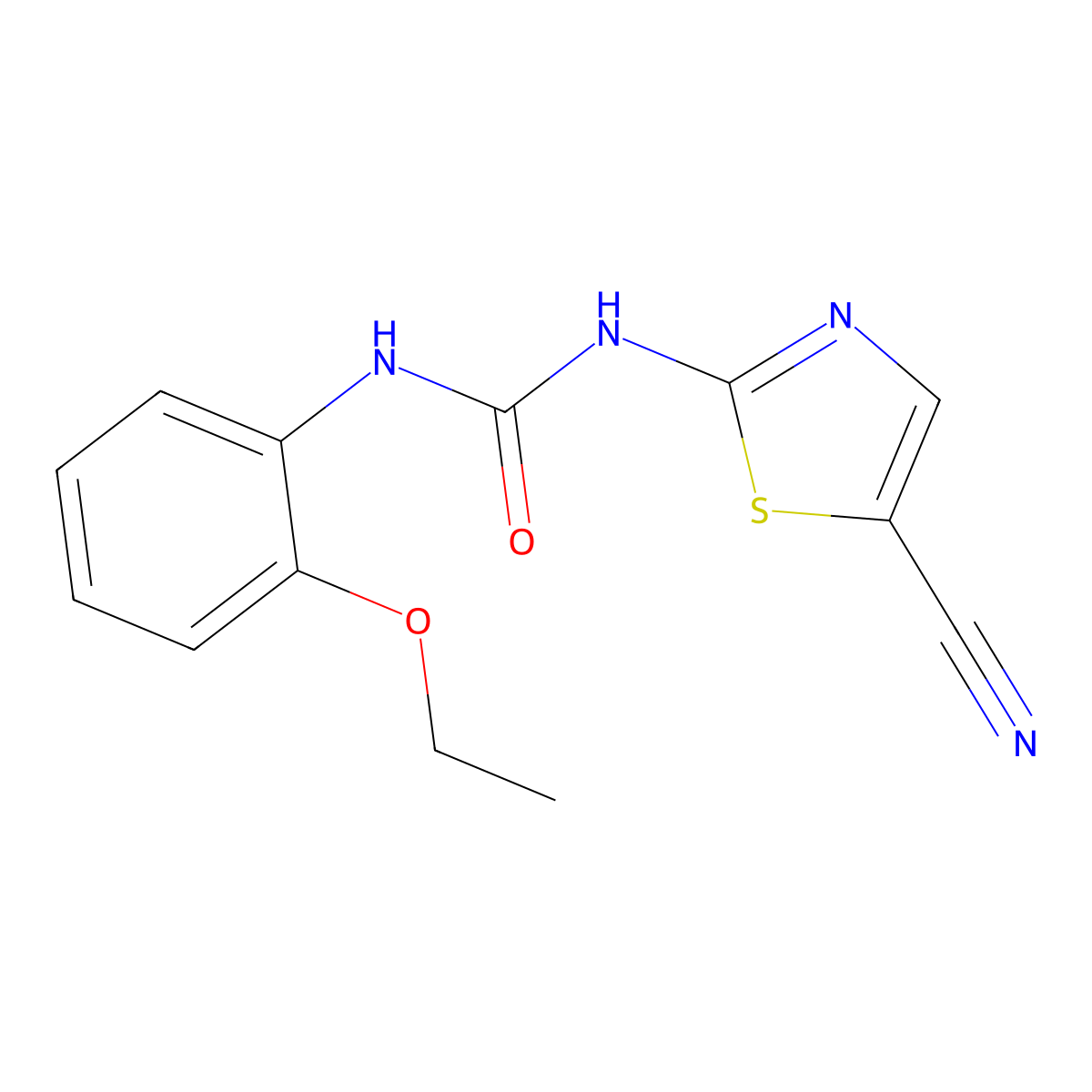 1-(5-Cyanothiazol-2-yl)-3-(2-ethoxyphenyl)urea molecular structure, CAS 1257549-28-2
