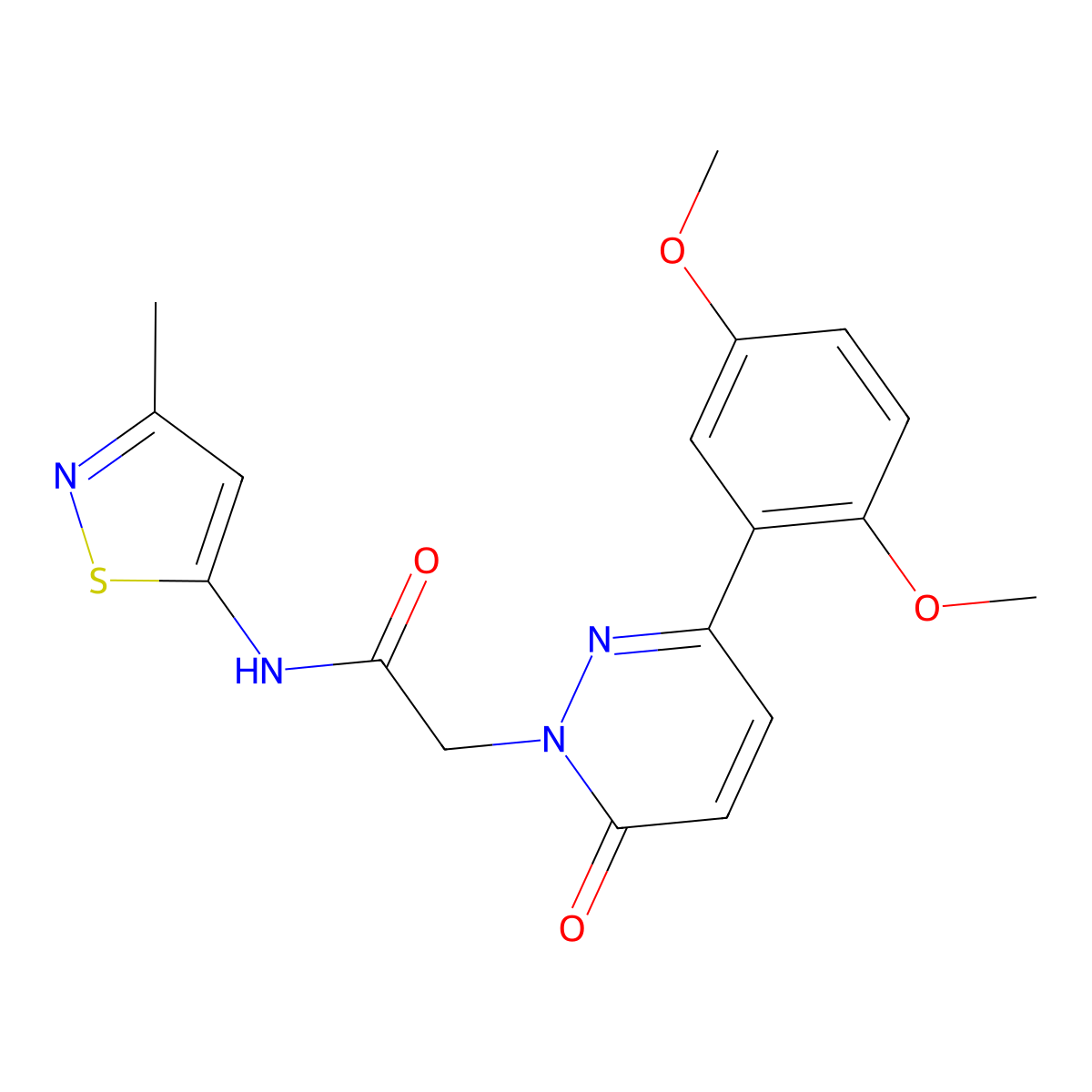 2-(3-(2,5-dimethoxyphenyl)-6-oxopyridazin-1(6H)-yl)-N-(3-methylisothiazol-5-yl)acetamide molecular structure, CAS 1257549-44-2