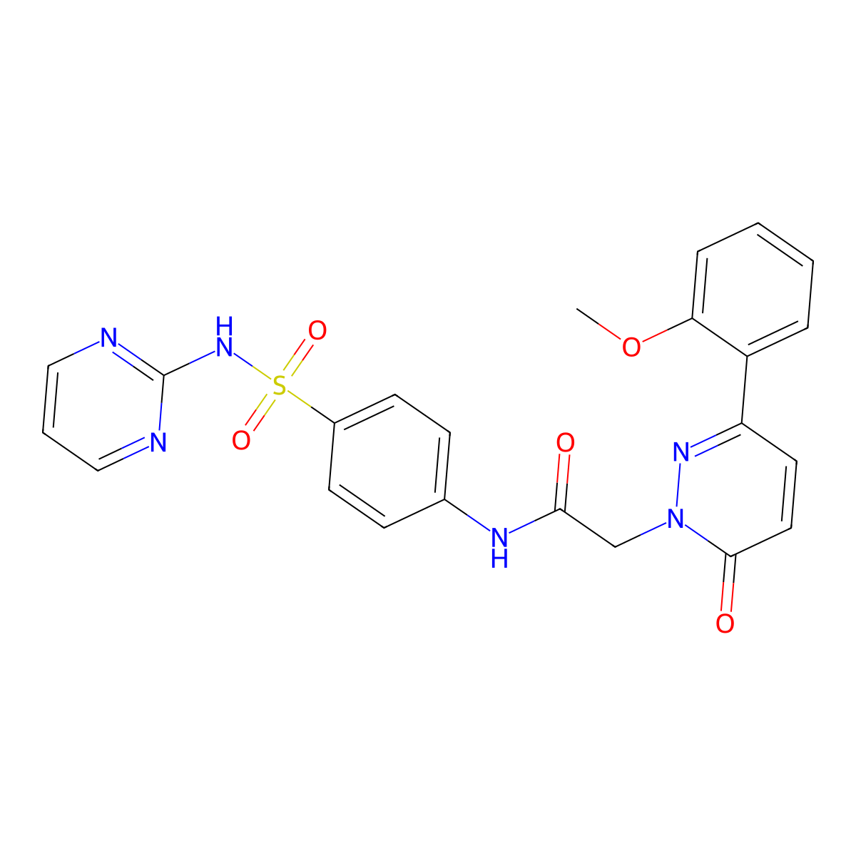 2-(3-(2-methoxyphenyl)-6-oxopyridazin-1(6H)-yl)-N-(4-(N-(pyrimidin-2-yl)sulfamoyl)phenyl)acetamide molecular structure, CAS 1257549-51-1