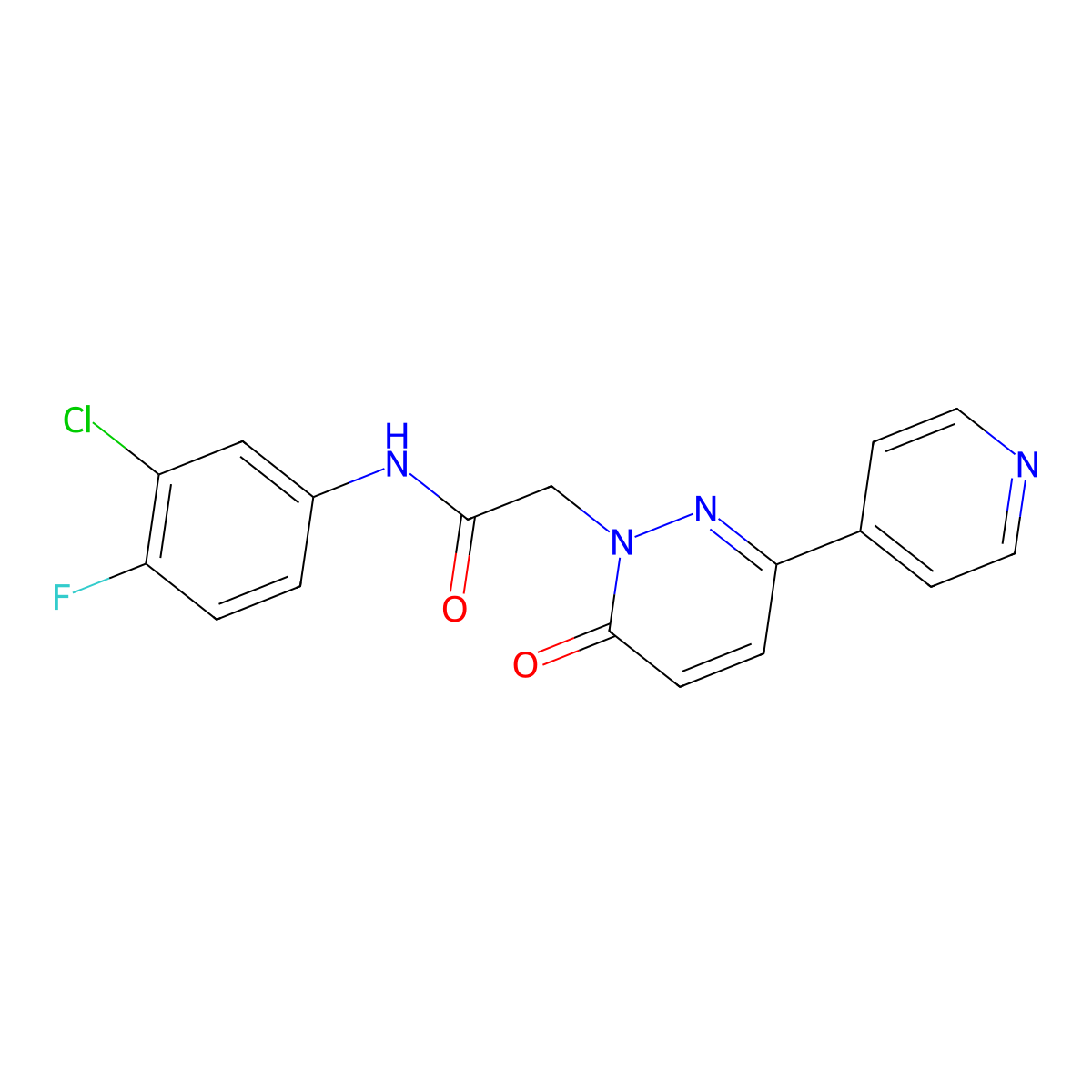 N-(3-chloro-4-fluorophenyl)-2-(6-oxo-3-(pyridin-4-yl)pyridazin-1(6H)-yl)acetamide molecular structure, CAS 1257549-54-4