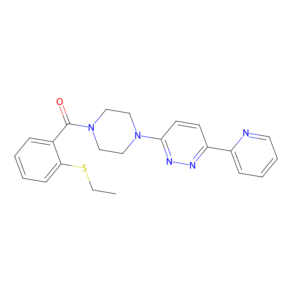 (2-(Ethylthio)phenyl)(4-(6-(pyridin-2-yl)pyridazin-3-yl)piperazin-1-yl)methanone molecular structure, CAS 1257549-64-6