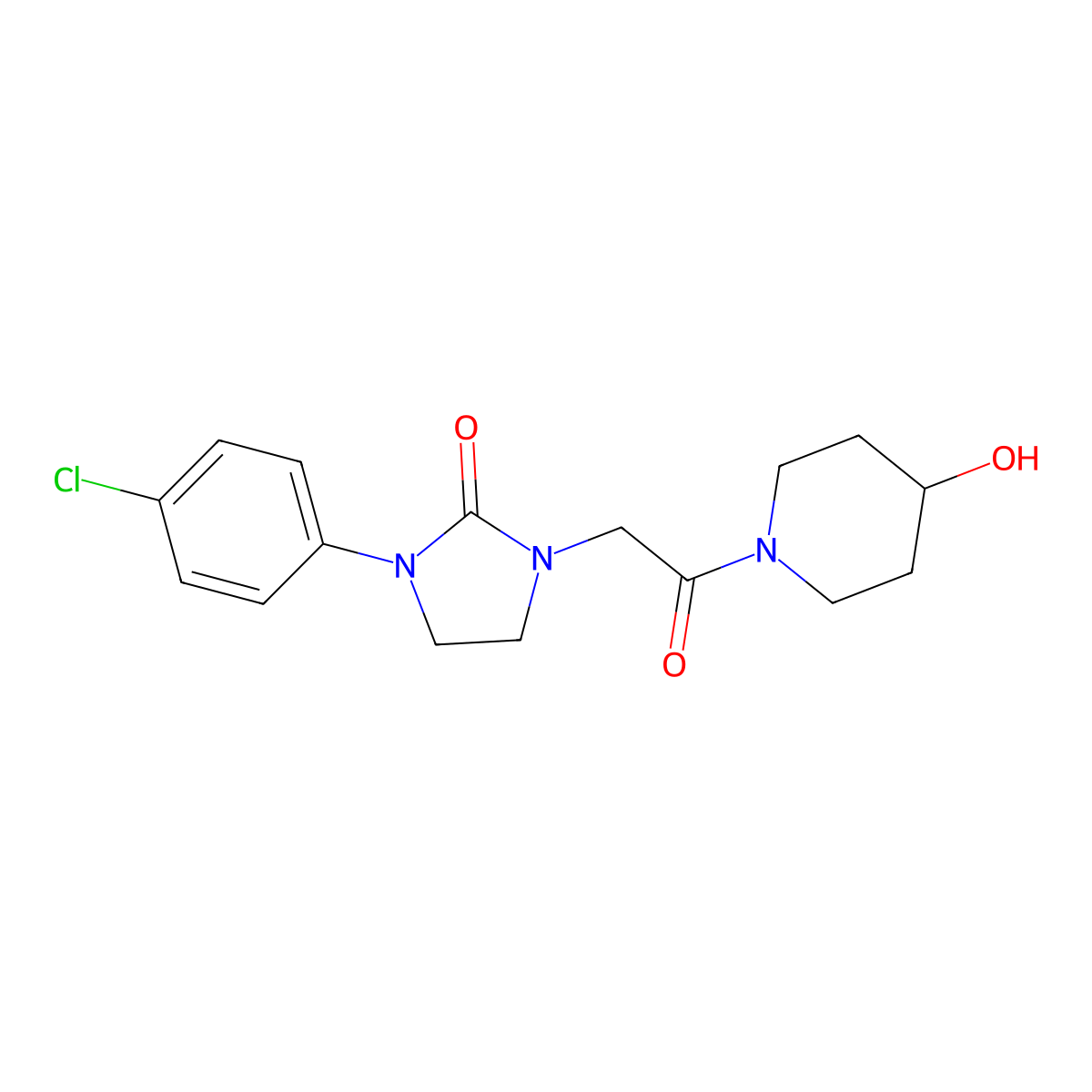 1-(4-Chlorophenyl)-3-[2-(4-hydroxypiperidin-1-yl)-2-oxoethyl]imidazolidin-2-one molecular structure, CAS 1257549-89-5