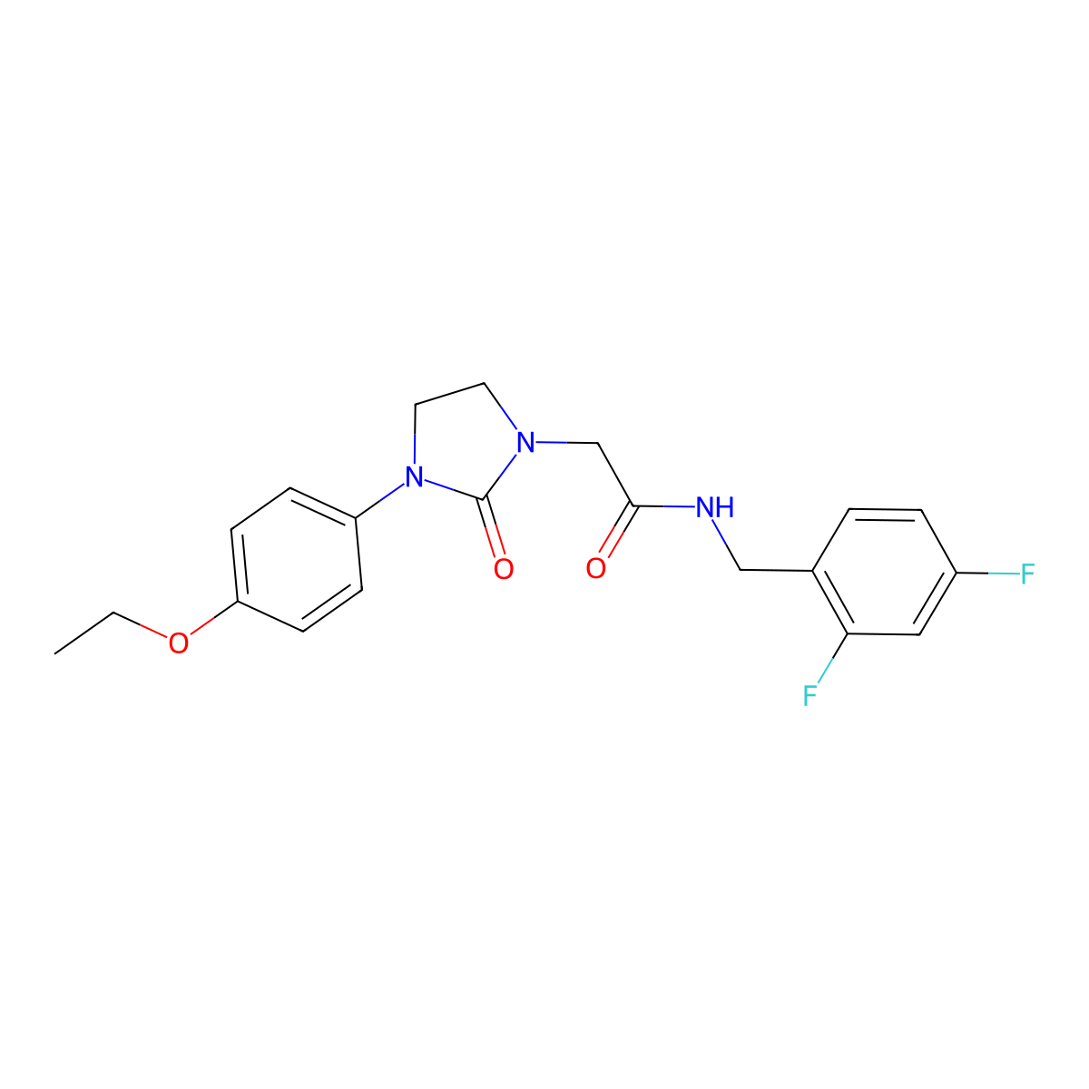 N-(2,4-difluorobenzyl)-2-(3-(4-ethoxyphenyl)-2-oxoimidazolidin-1-yl)acetamide molecular structure, CAS 1257549-92-0