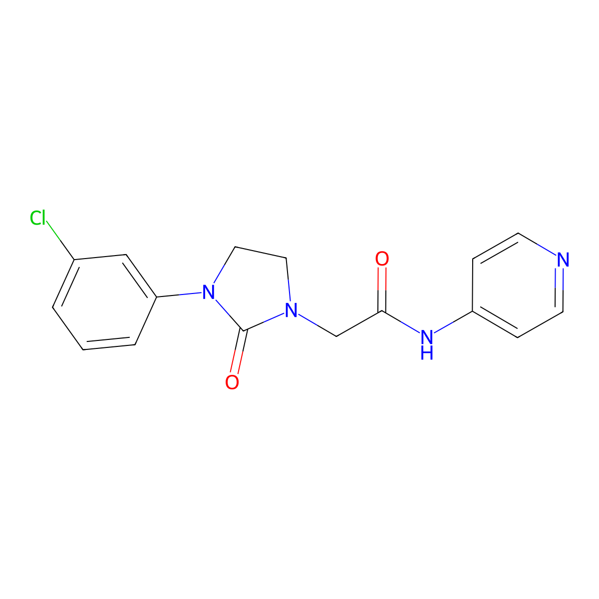 2-[3-(3-chlorophenyl)-2-oxoimidazolidin-1-yl]-N-(pyridin-4-yl)acetamide molecular structure, CAS 1257550-22-3