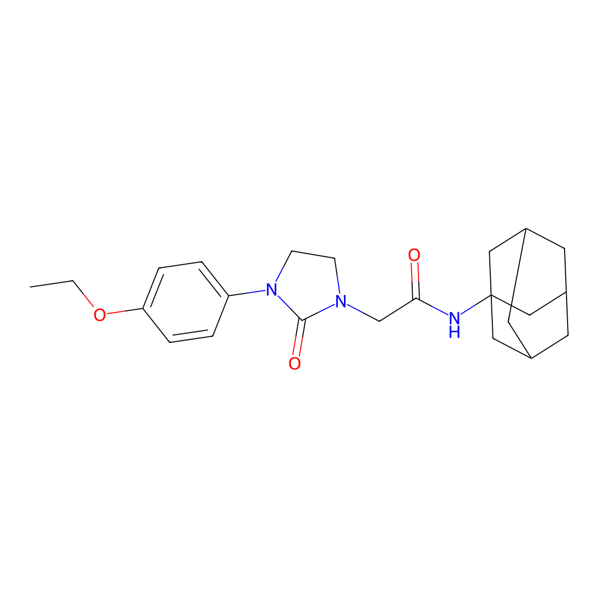 N-(adamantan-1-yl)-2-[3-(4-ethoxyphenyl)-2-oxoimidazolidin-1-yl]acetamide molecular structure, CAS 1257550-24-5