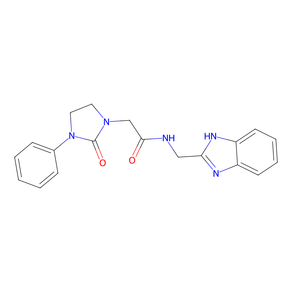 N-((1H-benzo[d]imidazol-2-yl)methyl)-2-(2-oxo-3-phenylimidazolidin-1-yl)acetamide molecular structure, CAS 1257550-39-2