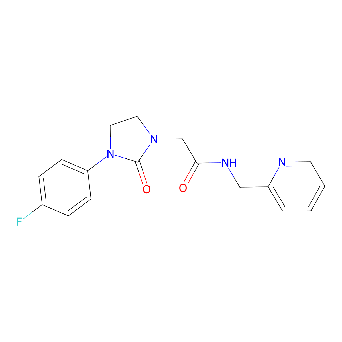 2-(3-(4-fluorophenyl)-2-oxoimidazolidin-1-yl)-N-(pyridin-2-ylmethyl)acetamide molecular structure, CAS 1257550-45-0