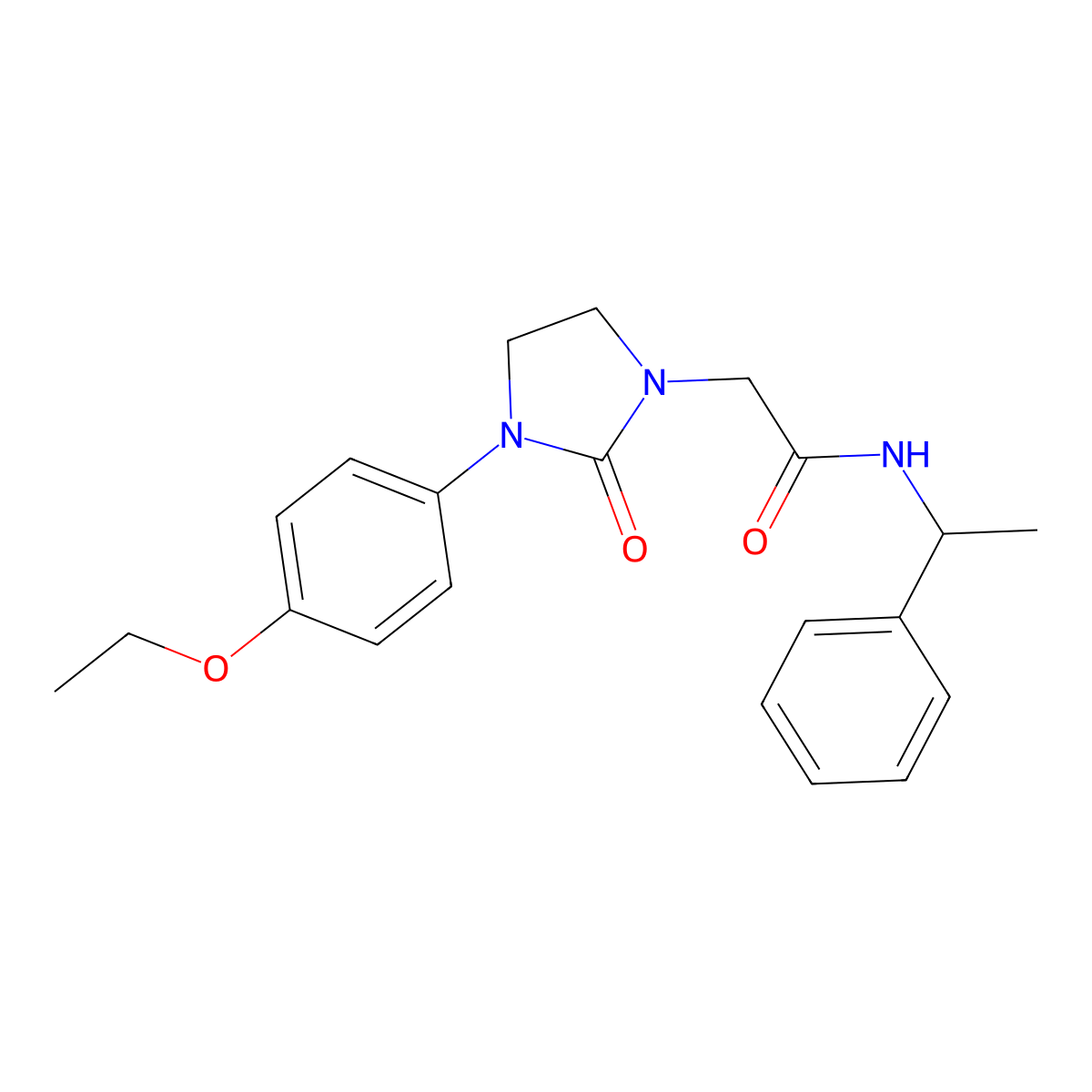 2-[3-(4-ethoxyphenyl)-2-oxoimidazolidin-1-yl]-N-(1-phenylethyl)acetamide molecular structure, CAS 1257550-49-4