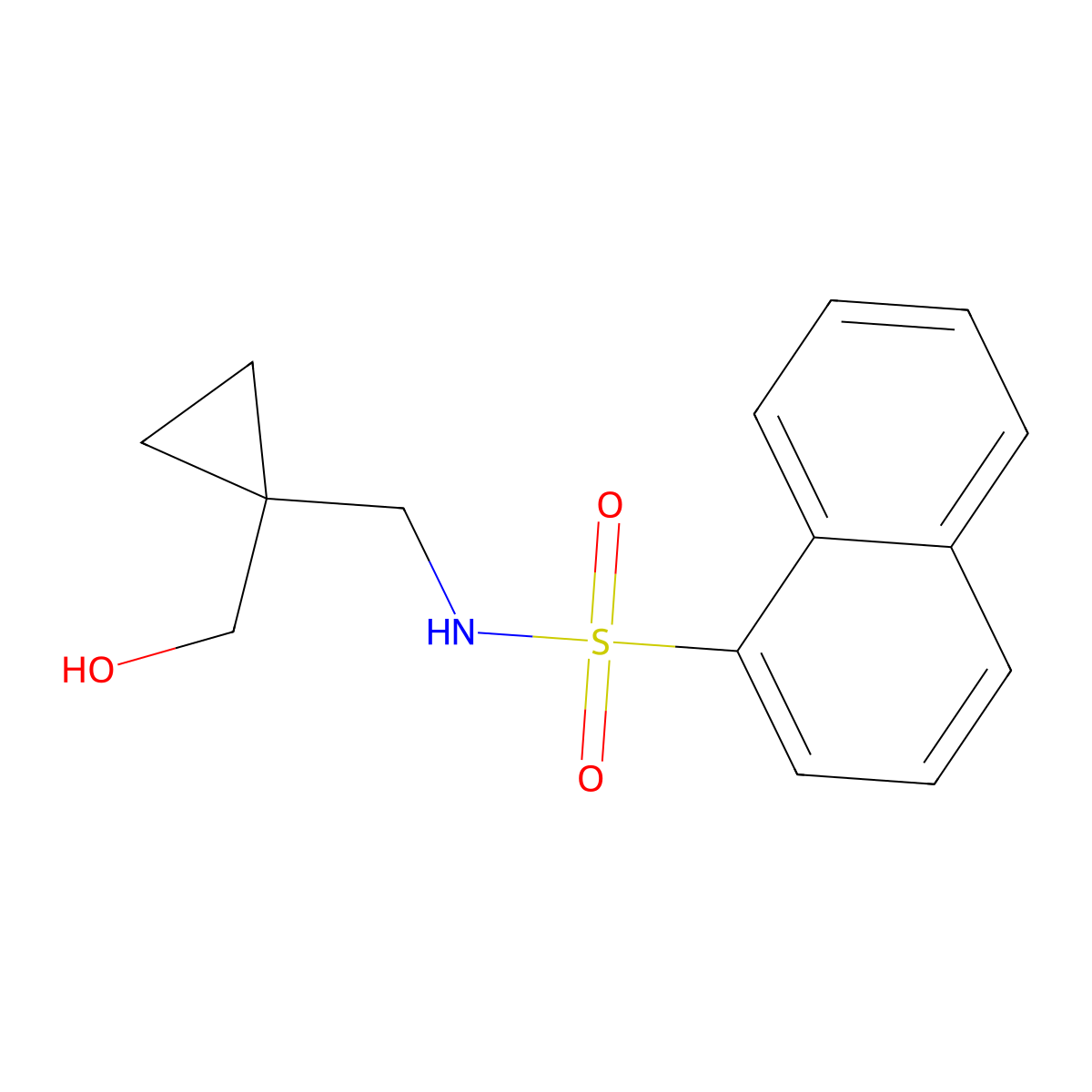 N-((1-(hydroxymethyl)cyclopropyl)methyl)naphthalene-1-sulfonamide molecular structure, CAS 1257550-66-5