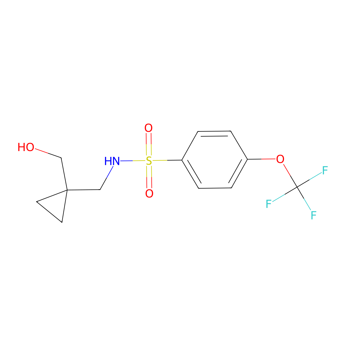 N-((1-(hydroxymethyl)cyclopropyl)methyl)-4-(trifluoromethoxy)benzenesulfonamide molecular structure, CAS 1257550-69-8