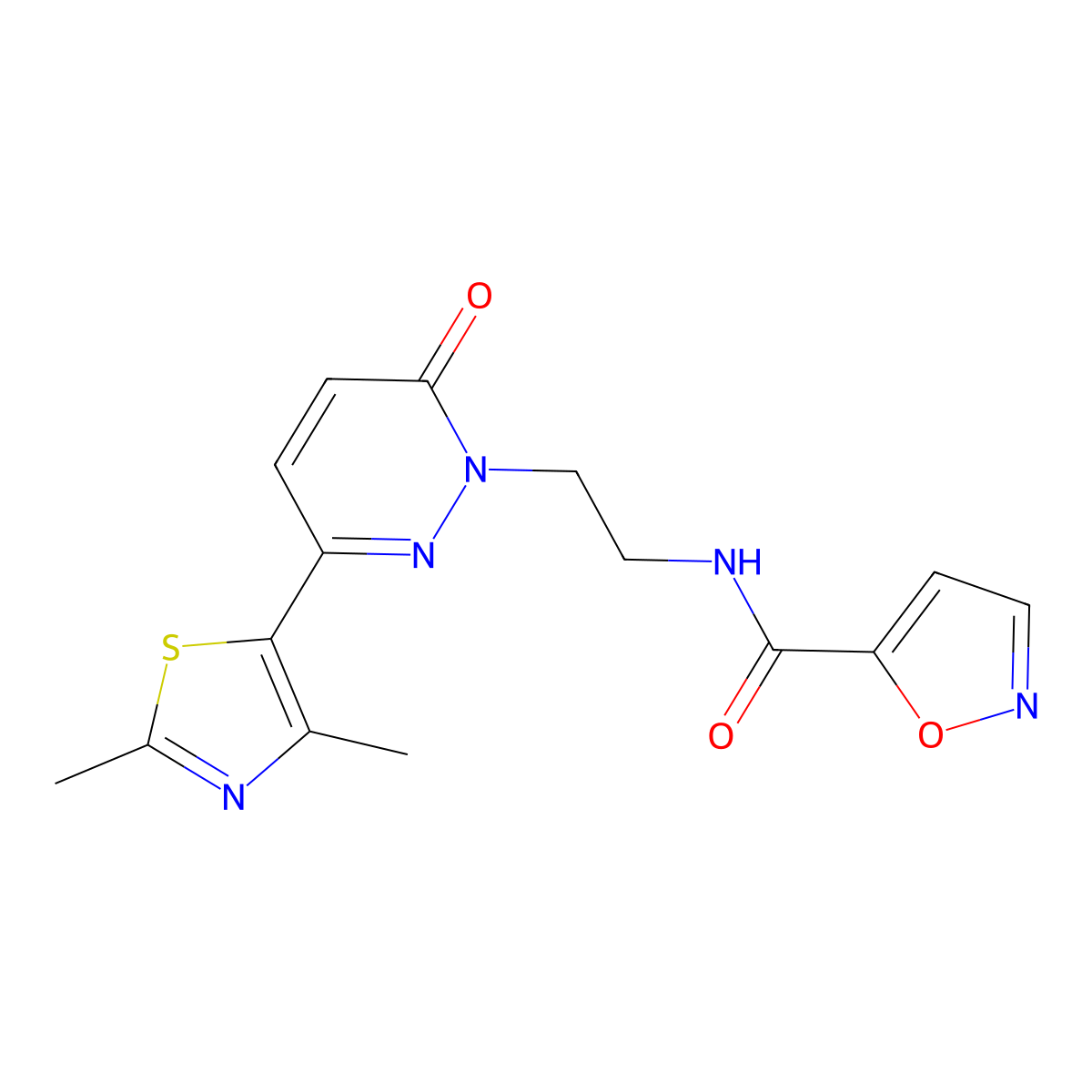 N-(2-(3-(2,4-dimethylthiazol-5-yl)-6-oxopyridazin-1(6H)-yl)ethyl)isoxazole-5-carboxamide molecular structure, CAS 1257550-78-9