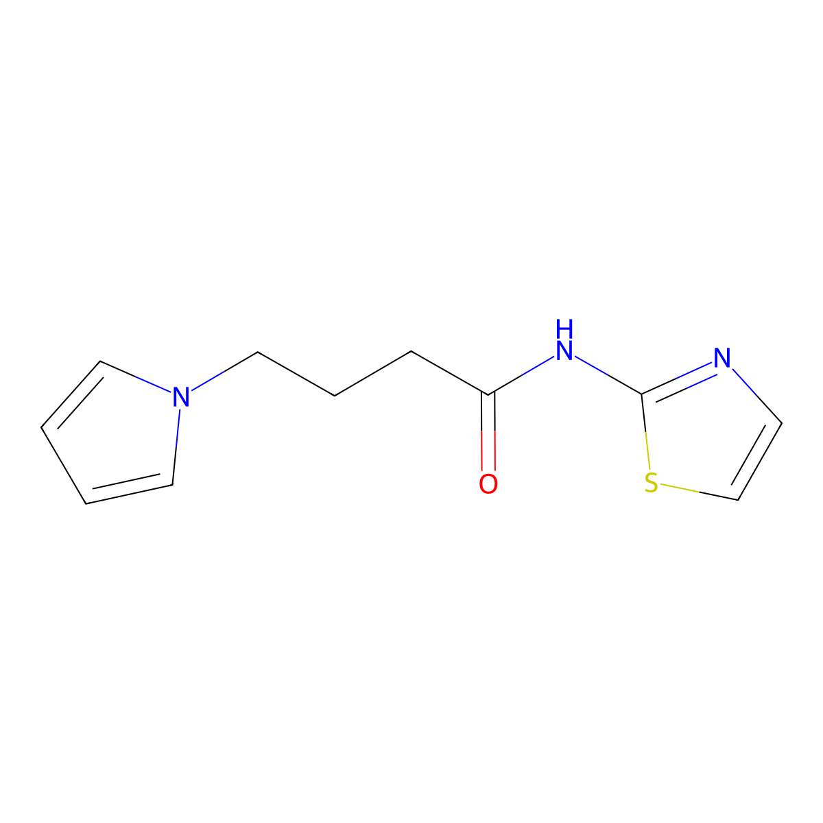 4-(1H-pyrrol-1-yl)-N-(thiazol-2-yl)butanamide molecular structure, CAS 1257550-85-8
