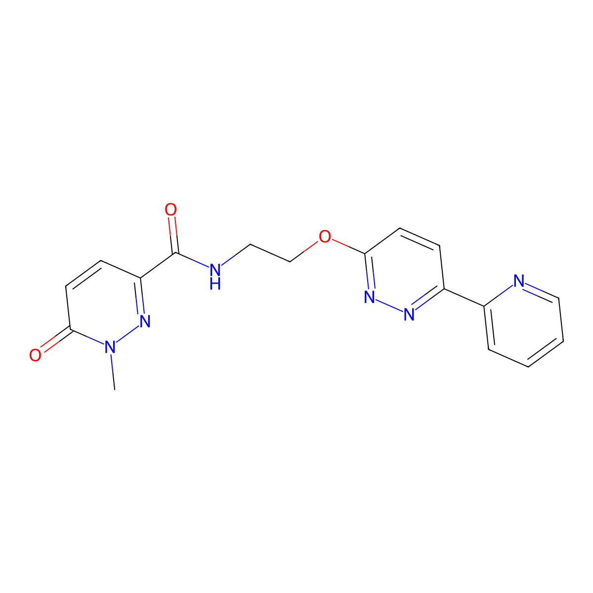 1-methyl-6-oxo-N-(2-{[6-(pyridin-2-yl)pyridazin-3-yl]oxy}ethyl)-1,6-dihydropyridazine-3-carboxamide molecular structure, CAS 1257551-03-3