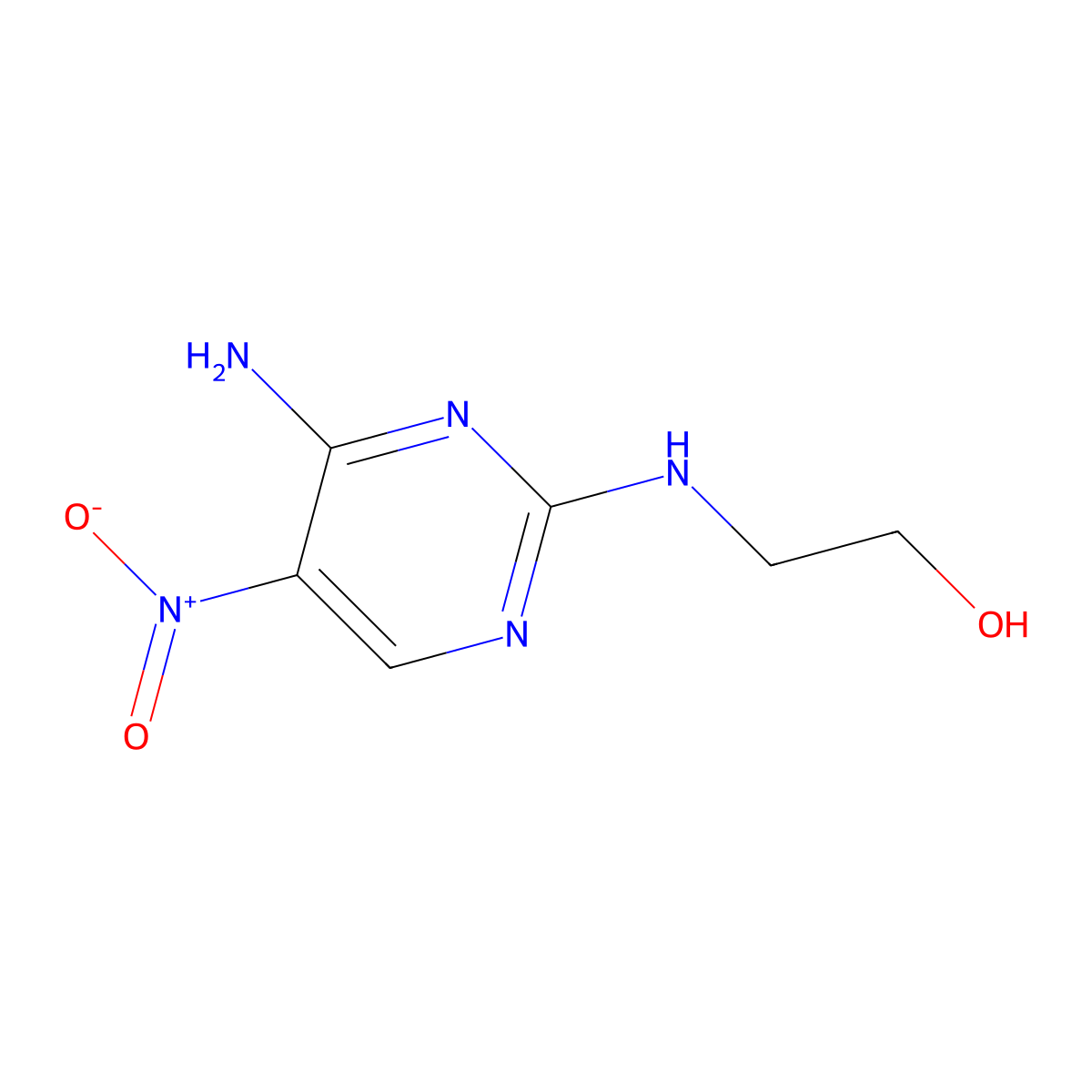 2-((4-Amino-5-nitropyrimidin-2-yl)amino)ethanol molecular structure, CAS 1257551-04-4