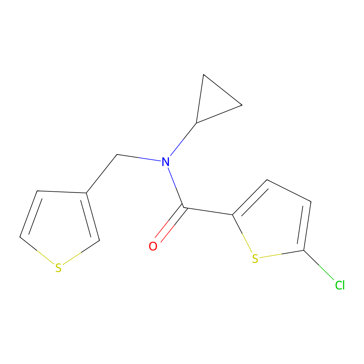 5-chloro-N-cyclopropyl-N-(thiophen-3-ylmethyl)thiophene-2-carboxamide molecular structure, CAS 1257551-19-1