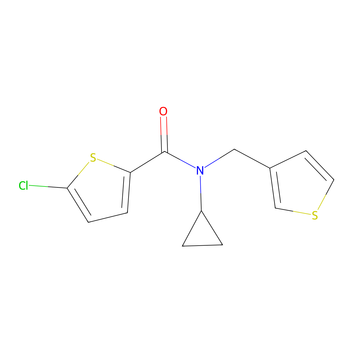 5-chloro-N-cyclopropyl-N-(thiophen-3-ylmethyl)thiophene-2-carboxamide molecular structure, CAS 1257551-19-1