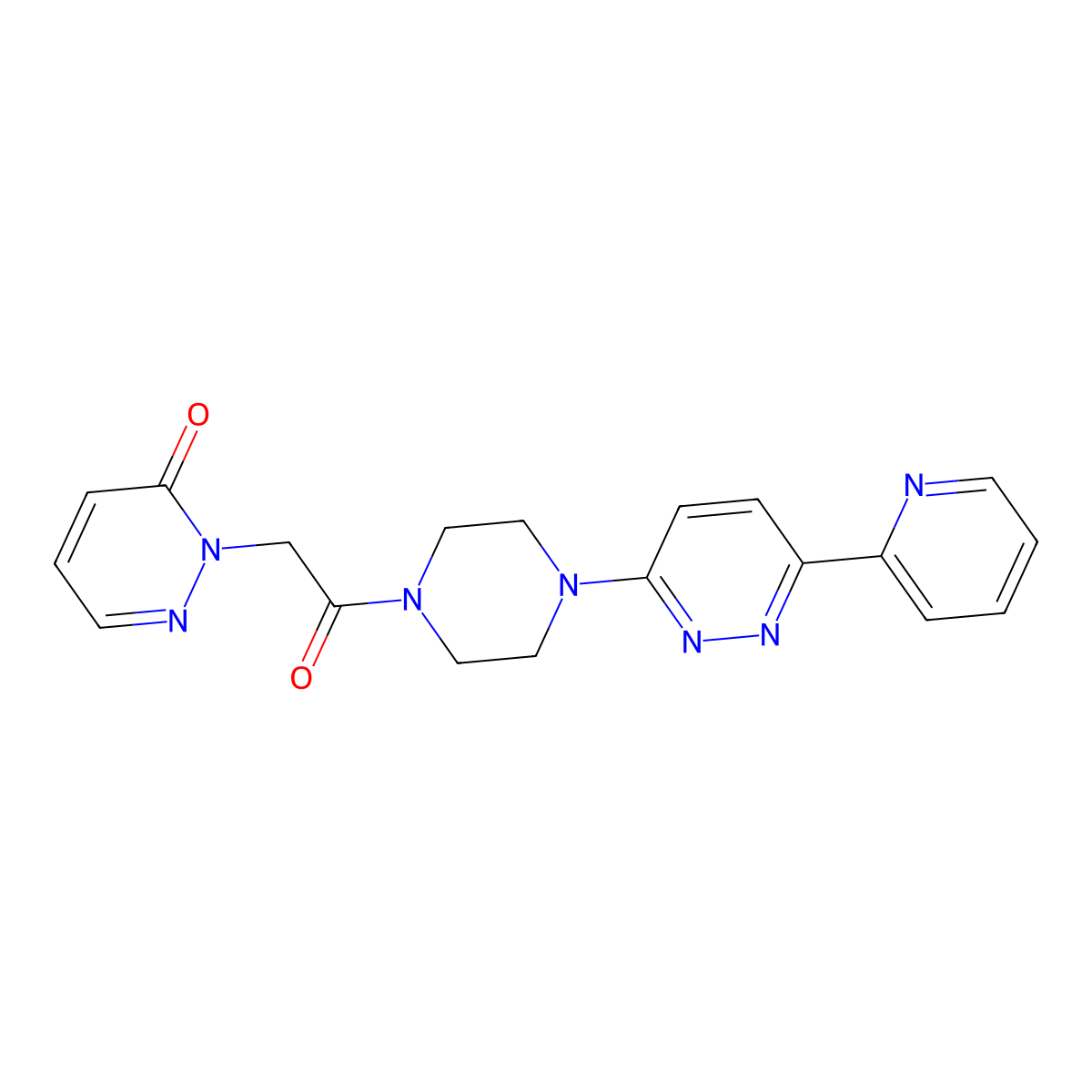 2-(2-oxo-2-(4-(6-(pyridin-2-yl)pyridazin-3-yl)piperazin-1-yl)ethyl)pyridazin-3(2H)-one molecular structure, CAS 1257551-43-1