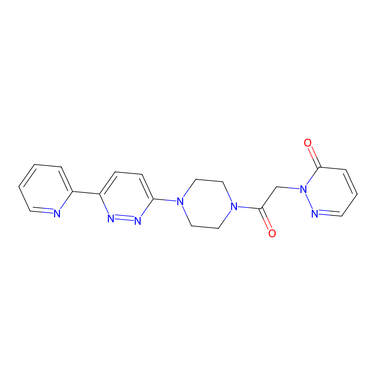 2-(2-oxo-2-(4-(6-(pyridin-2-yl)pyridazin-3-yl)piperazin-1-yl)ethyl)pyridazin-3(2H)-one molecular structure, CAS 1257551-43-1