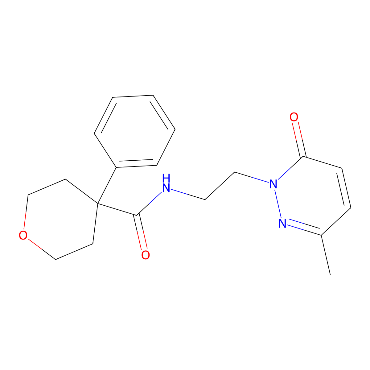 N-(2-(3-methyl-6-oxopyridazin-1(6H)-yl)ethyl)-4-phenyltetrahydro-2H-pyran-4-carboxamide molecular structure, CAS 1257551-49-7