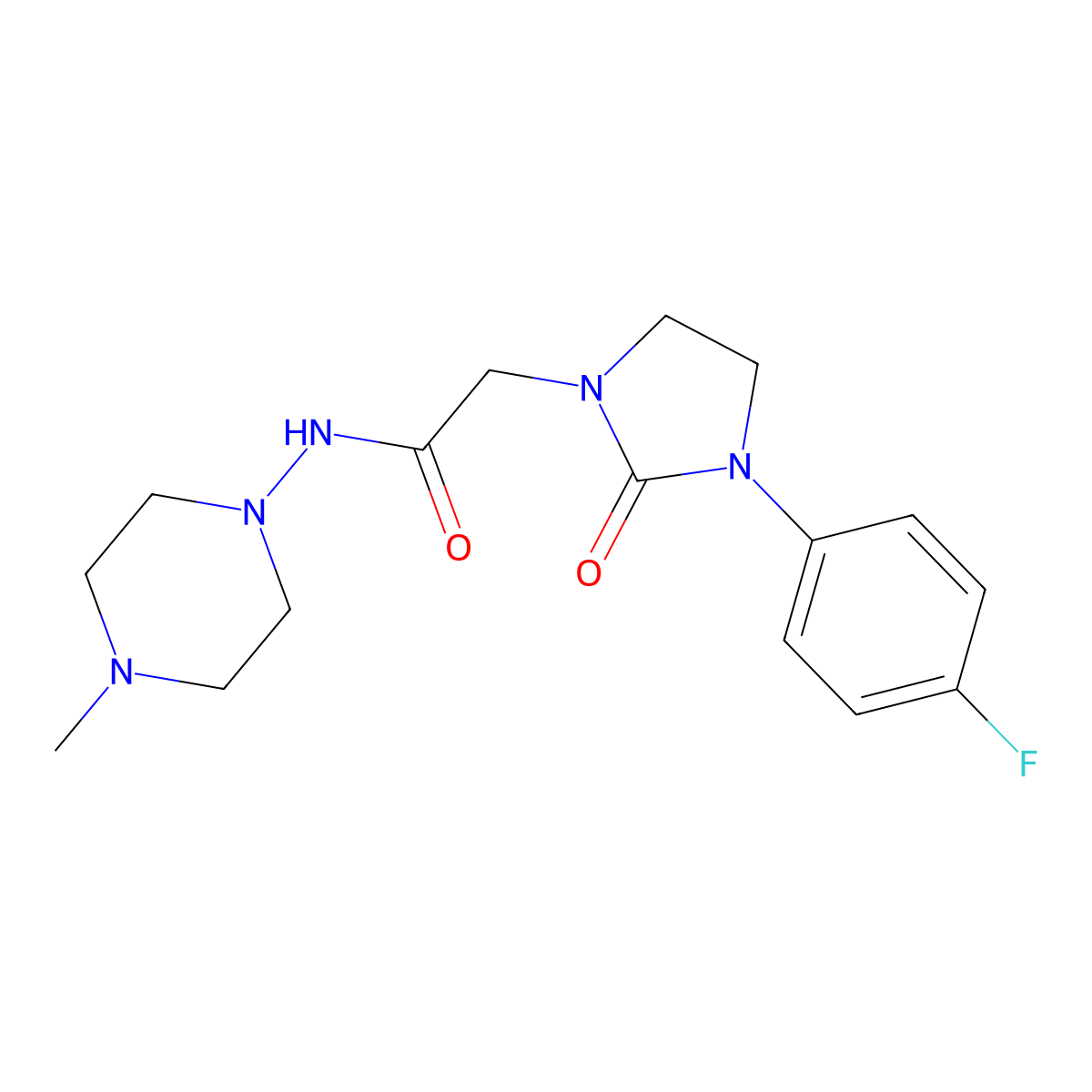 2-[3-(4-fluorophenyl)-2-oxoimidazolidin-1-yl]-N-(4-methylpiperazin-1-yl)acetamide molecular structure, CAS 1257551-60-2
