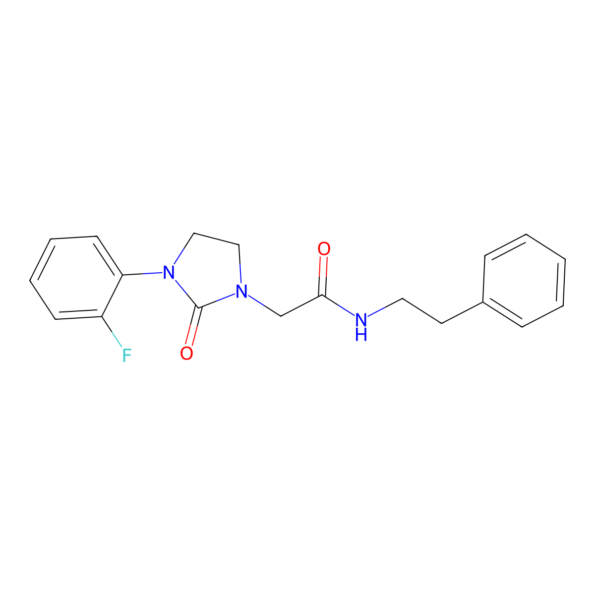 2-(3-(2-fluorophenyl)-2-oxoimidazolidin-1-yl)-N-phenethylacetamide molecular structure, CAS 1257551-69-1