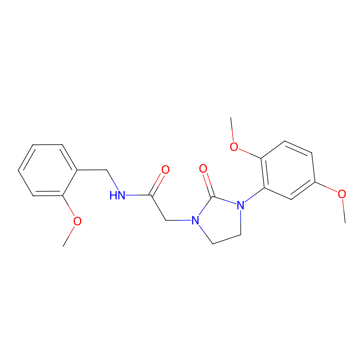 2-(3-(2,5-dimethoxyphenyl)-2-oxoimidazolidin-1-yl)-N-(2-methoxybenzyl)acetamide molecular structure, CAS 1257551-86-2