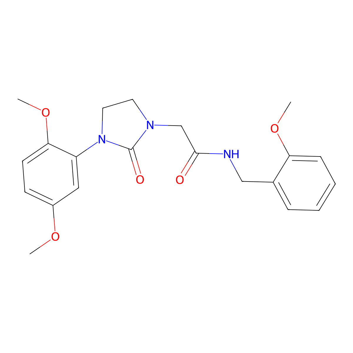 2-(3-(2,5-dimethoxyphenyl)-2-oxoimidazolidin-1-yl)-N-(2-methoxybenzyl)acetamide molecular structure, CAS 1257551-86-2