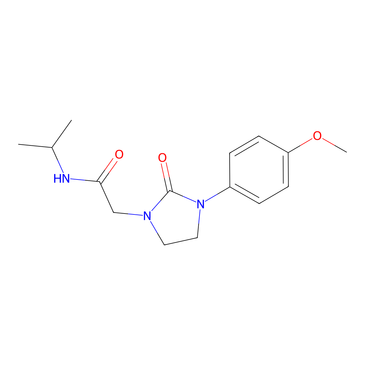 N-isopropyl-2-(3-(4-methoxyphenyl)-2-oxoimidazolidin-1-yl)acetamide molecular structure, CAS 1257551-91-9