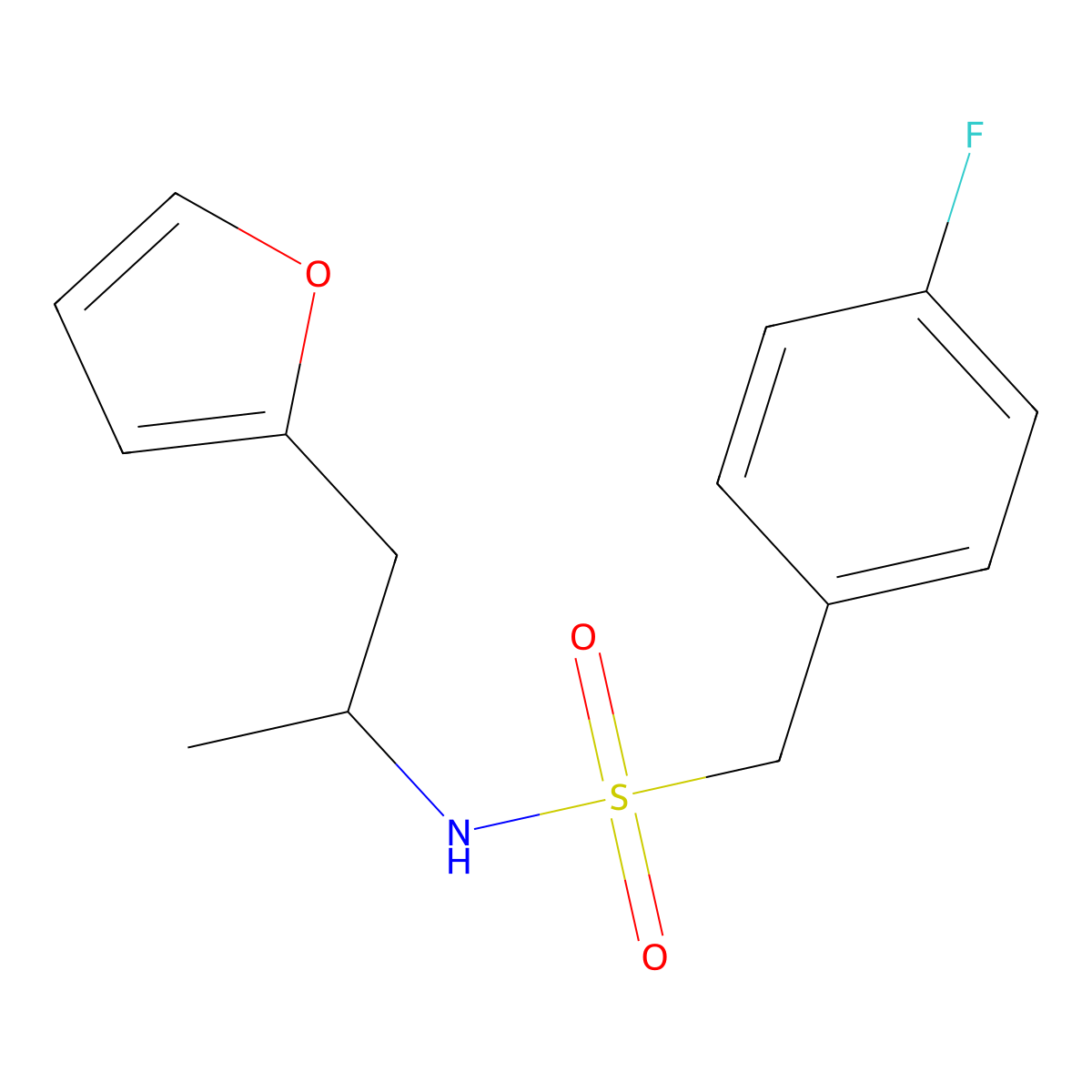 1-(4-fluorophenyl)-N-[1-(furan-2-yl)propan-2-yl]methanesulfonamide molecular structure, CAS 1257551-92-0