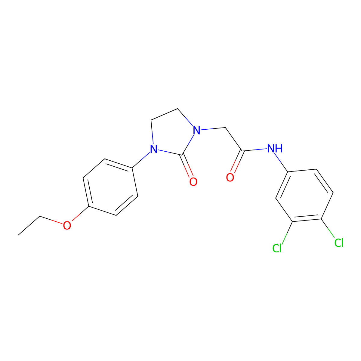 N-(3,4-dichlorophenyl)-2-[3-(4-ethoxyphenyl)-2-oxoimidazolidin-1-yl]acetamide molecular structure, CAS 1257551-93-1