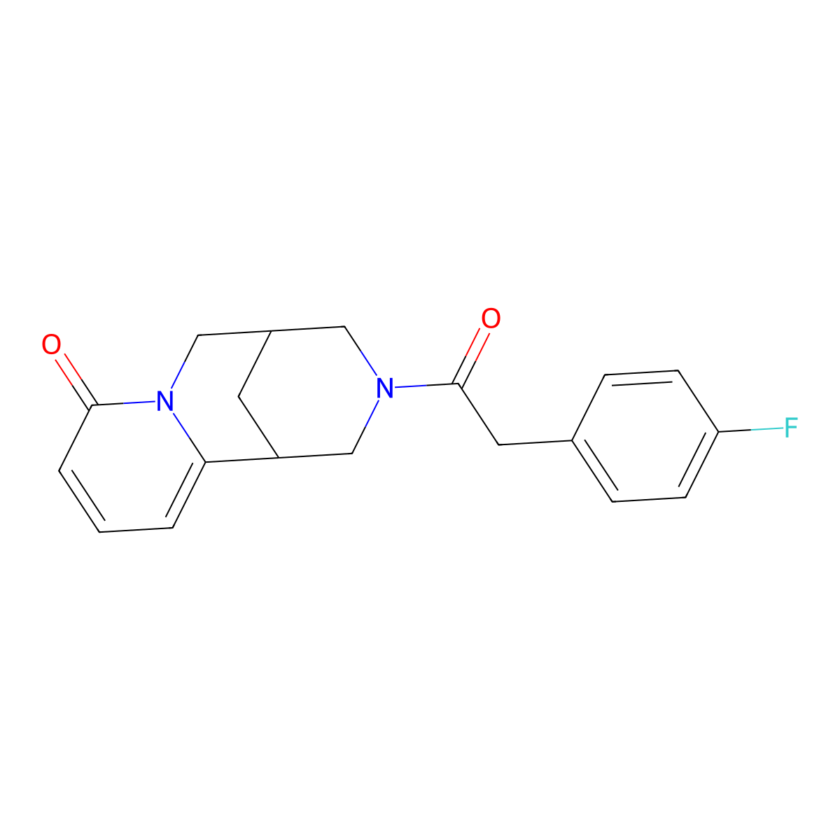 3-(2-(4-fluorophenyl)acetyl)-3,4,5,6-tetrahydro-1H-1,5-methanopyrido[1,2-a][1,5]diazocin-8(2H)-one molecular structure, CAS 1257551-94-2