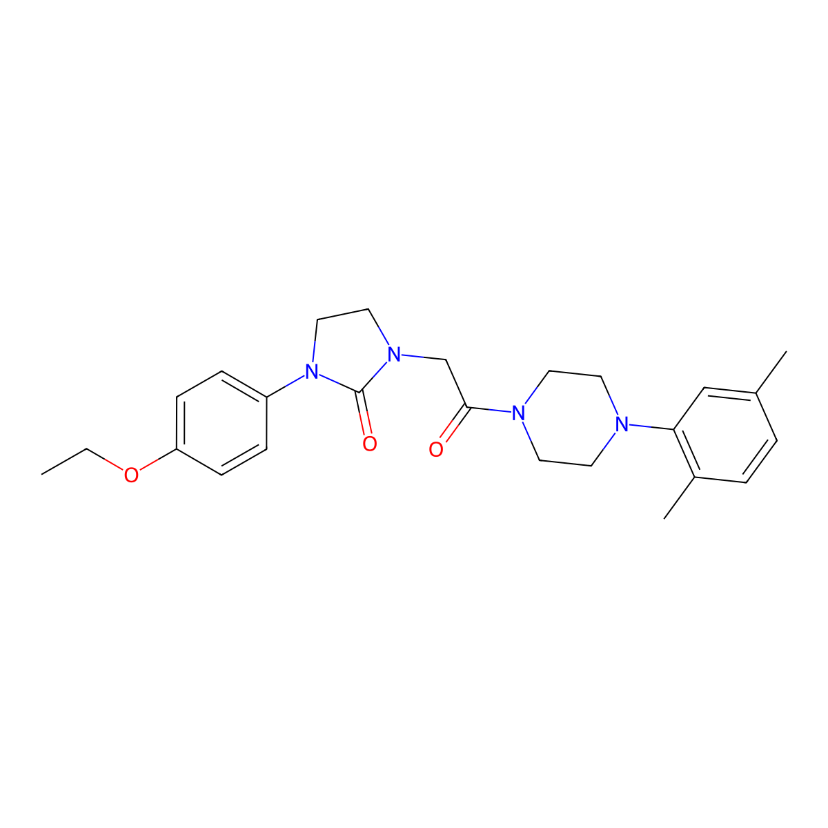 1-{2-[4-(2,5-Dimethylphenyl)piperazin-1-yl]-2-oxoethyl}-3-(4-ethoxyphenyl)imidazolidin-2-one molecular structure, CAS 1257551-98-6