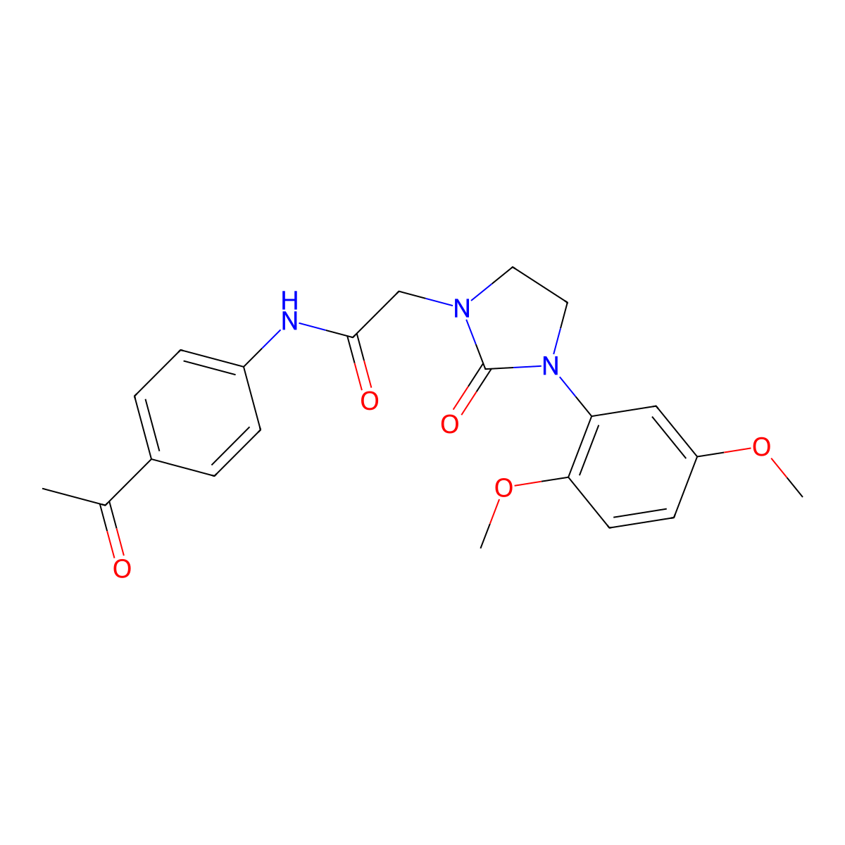 N-(4-acetylphenyl)-2-[3-(2,5-dimethoxyphenyl)-2-oxoimidazolidin-1-yl]acetamide molecular structure, CAS 1257552-01-4