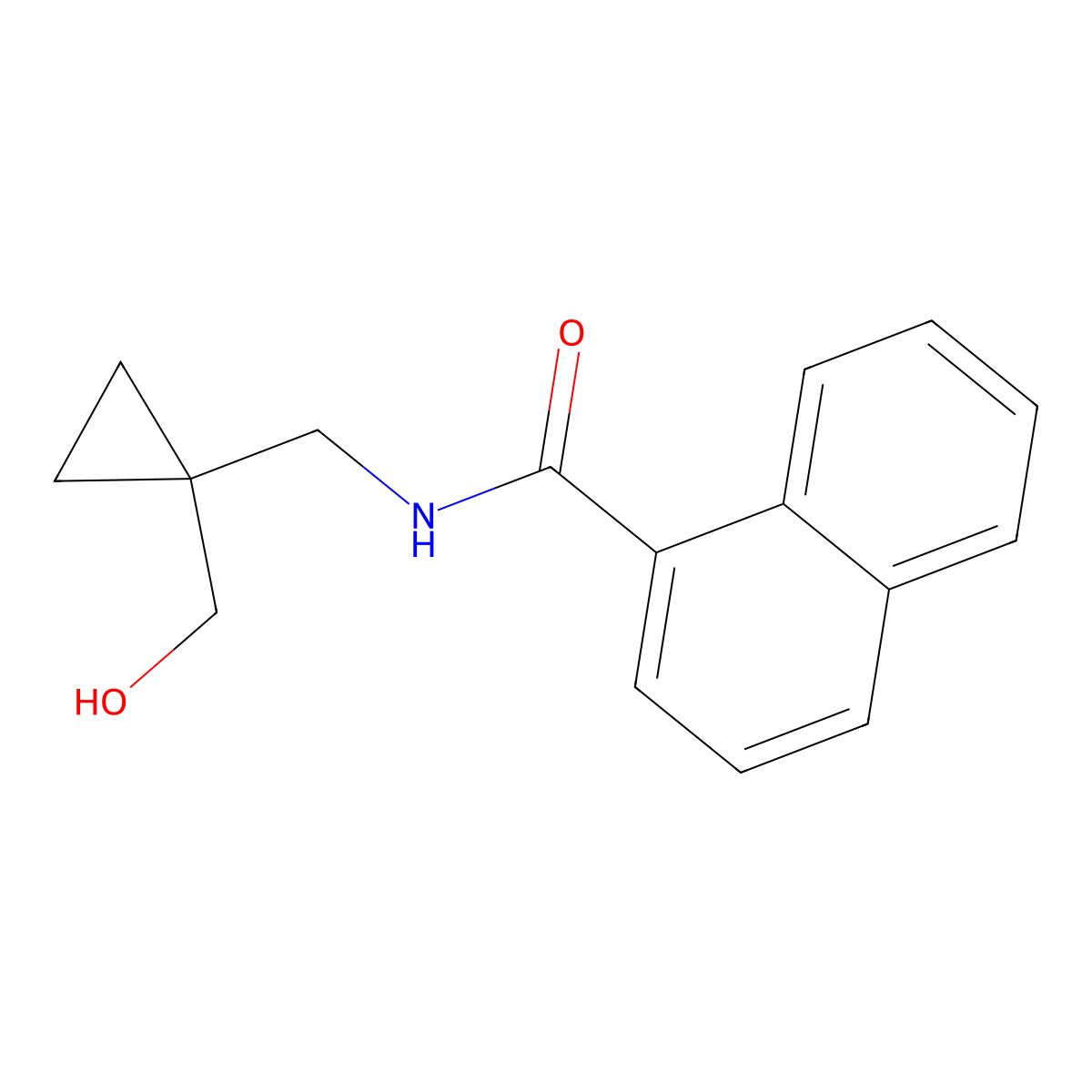 N-((1-(hydroxymethyl)cyclopropyl)methyl)-1-naphthamide molecular structure, CAS 1257552-10-5