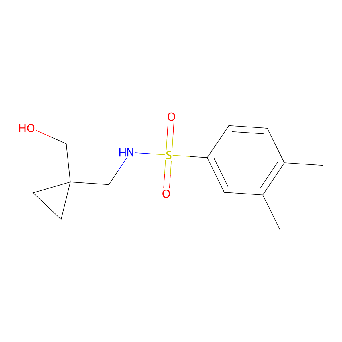N-((1-(hydroxymethyl)cyclopropyl)methyl)-3,4-dimethylbenzenesulfonamide molecular structure, CAS 1257552-14-9