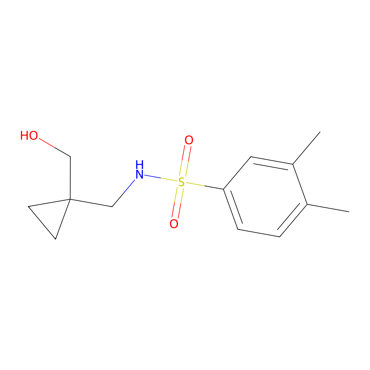 N-((1-(hydroxymethyl)cyclopropyl)methyl)-3,4-dimethylbenzenesulfonamide molecular structure, CAS 1257552-14-9