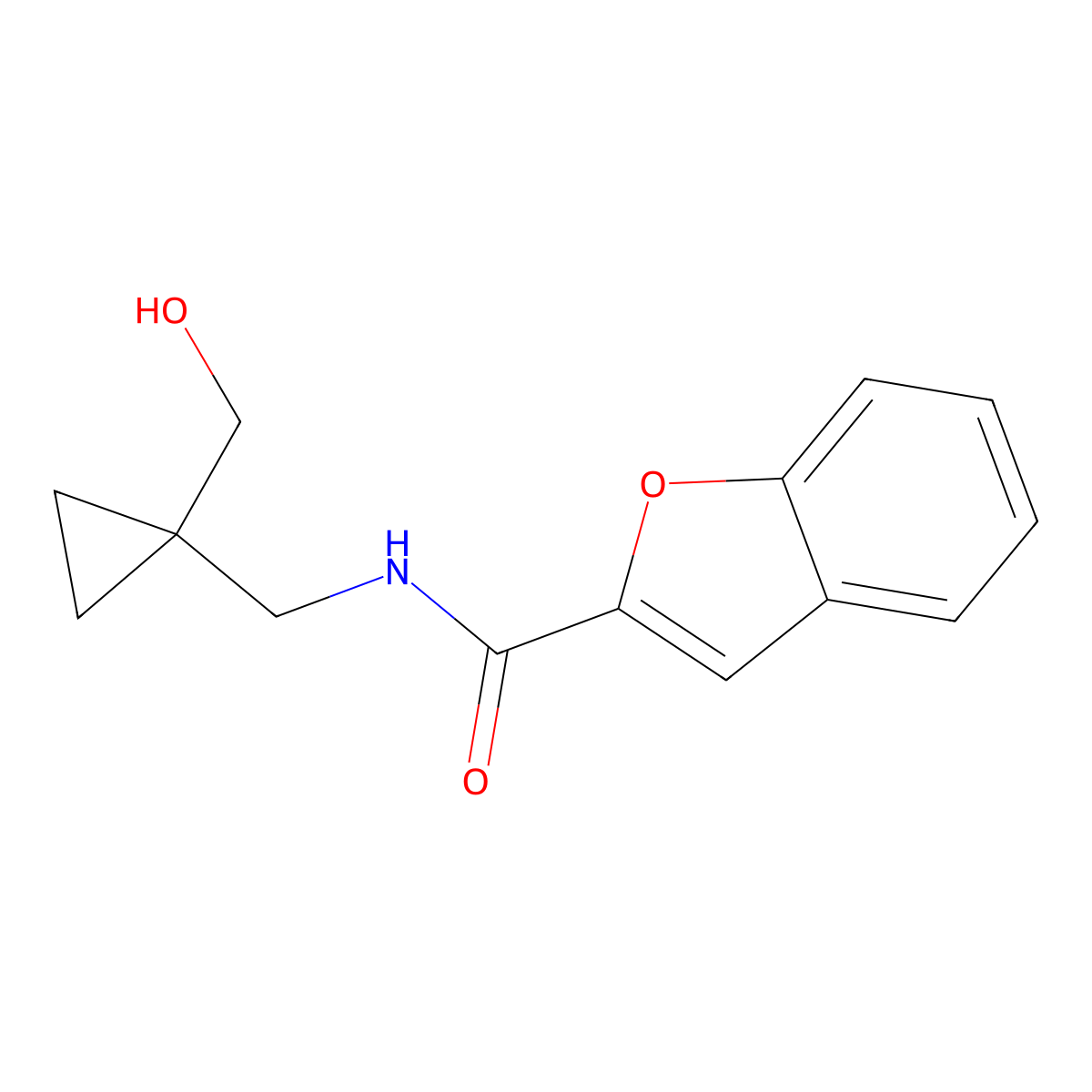 N-((1-(hydroxymethyl)cyclopropyl)methyl)benzofuran-2-carboxamide molecular structure, CAS 1257552-27-4