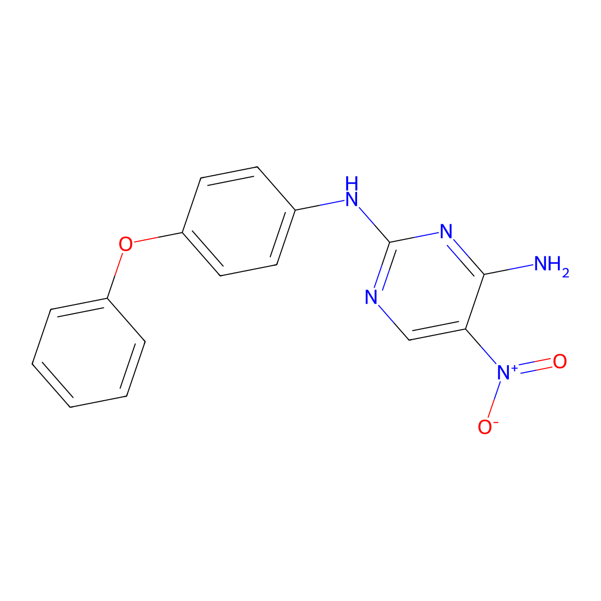 5-nitro-N2-(4-phenoxyphenyl)pyrimidine-2,4-diamine molecular structure, CAS 1257552-28-5