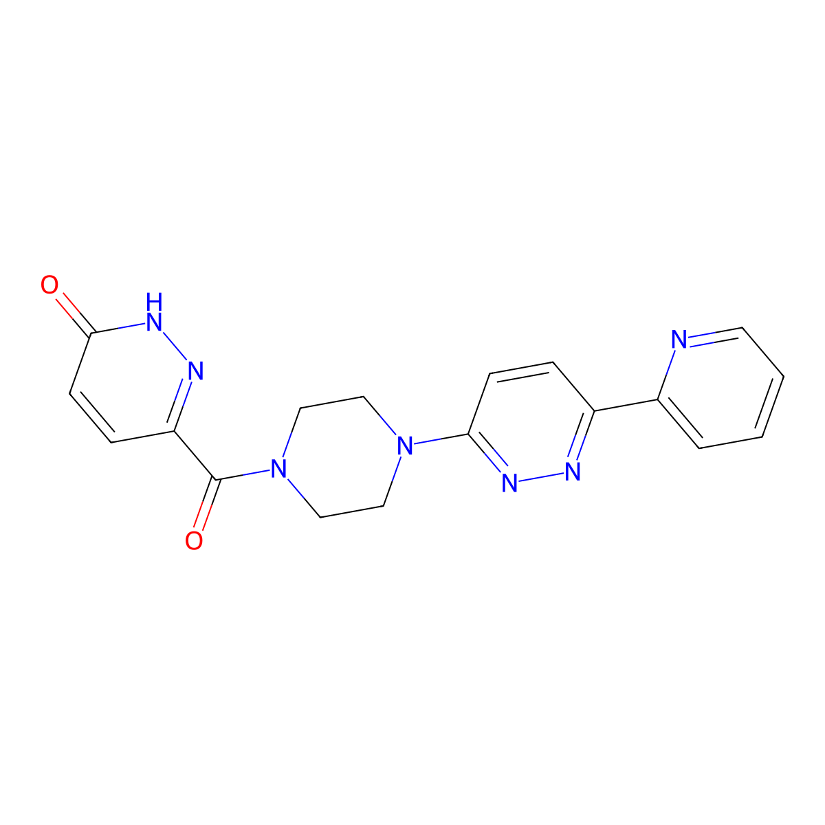 6-(4-(6-(pyridin-2-yl)pyridazin-3-yl)piperazine-1-carbonyl)pyridazin-3(2H)-one molecular structure, CAS 1257552-71-8