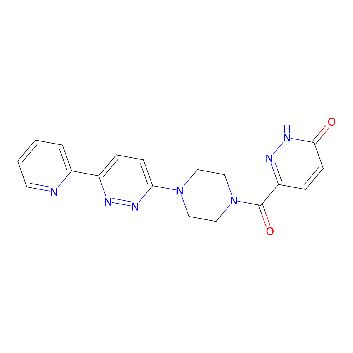 6-(4-(6-(pyridin-2-yl)pyridazin-3-yl)piperazine-1-carbonyl)pyridazin-3(2H)-one molecular structure, CAS 1257552-71-8