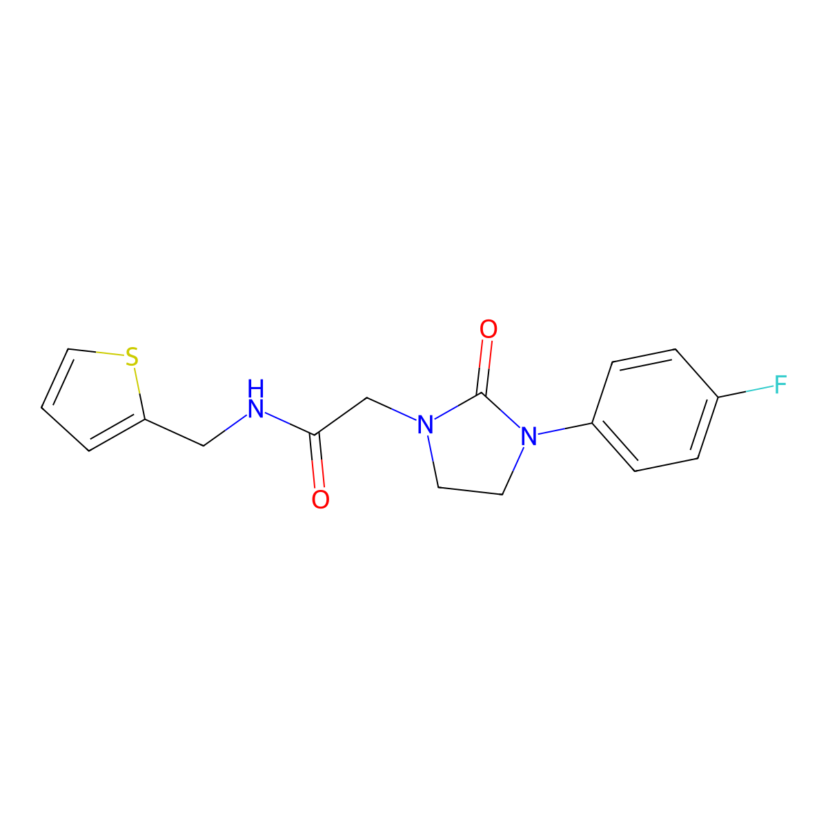 2-(3-(4-fluorophenyl)-2-oxoimidazolidin-1-yl)-N-(thiophen-2-ylmethyl)acetamide molecular structure, CAS 1257552-86-5