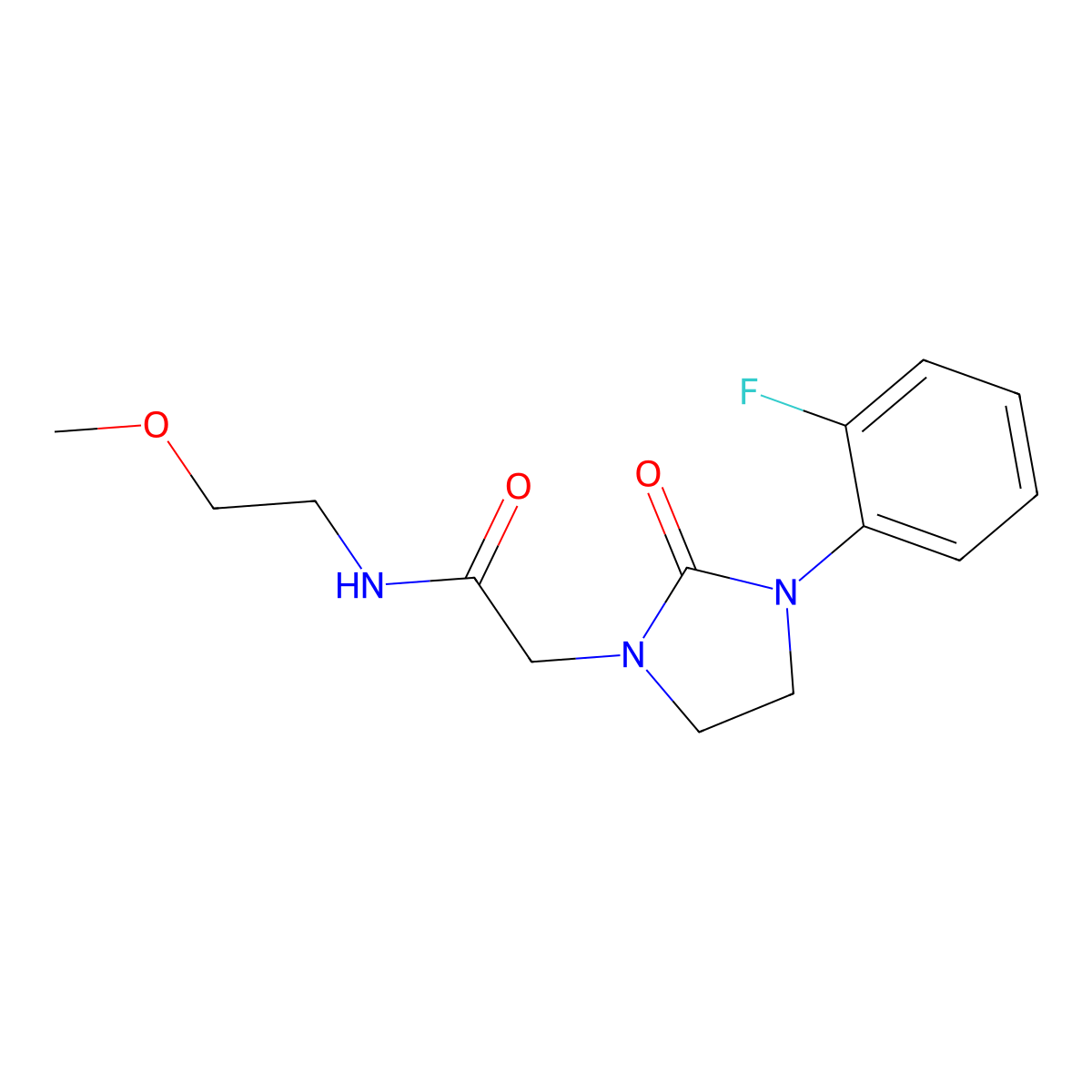2-[3-(2-fluorophenyl)-2-oxoimidazolidin-1-yl]-N-(2-methoxyethyl)acetamide molecular structure, CAS 1257552-90-1