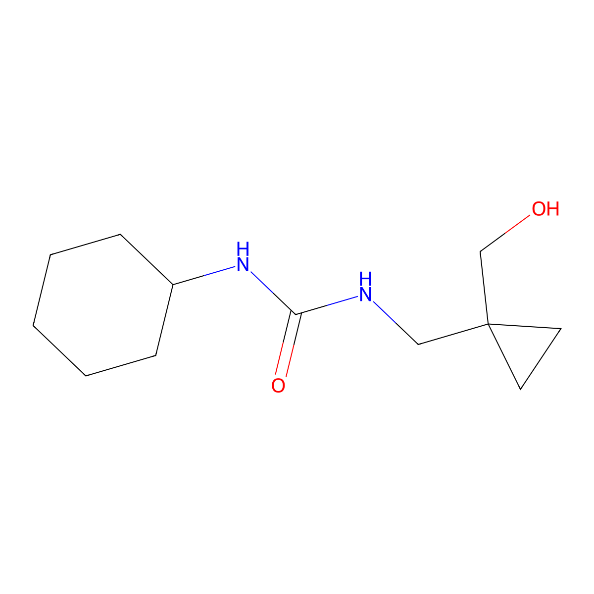 1-Cyclohexyl-3-((1-(hydroxymethyl)cyclopropyl)methyl)urea molecular structure, CAS 1257552-98-9