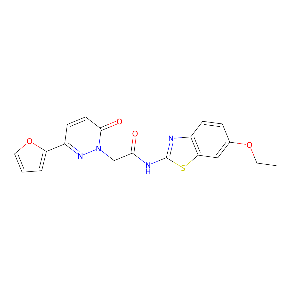 N-(6-ethoxybenzo[d]thiazol-2-yl)-2-(3-(furan-2-yl)-6-oxopyridazin-1(6H)-yl)acetamide molecular structure, CAS 1257553-12-0