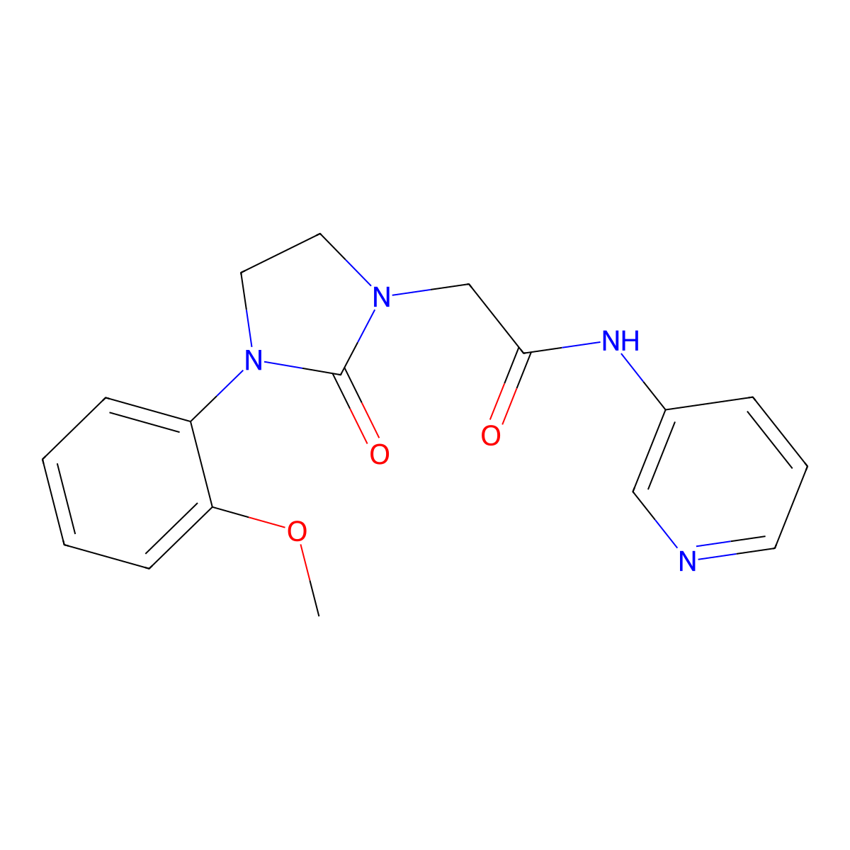 2-[3-(2-methoxyphenyl)-2-oxoimidazolidin-1-yl]-N-(pyridin-3-yl)acetamide molecular structure, CAS 1257553-33-5