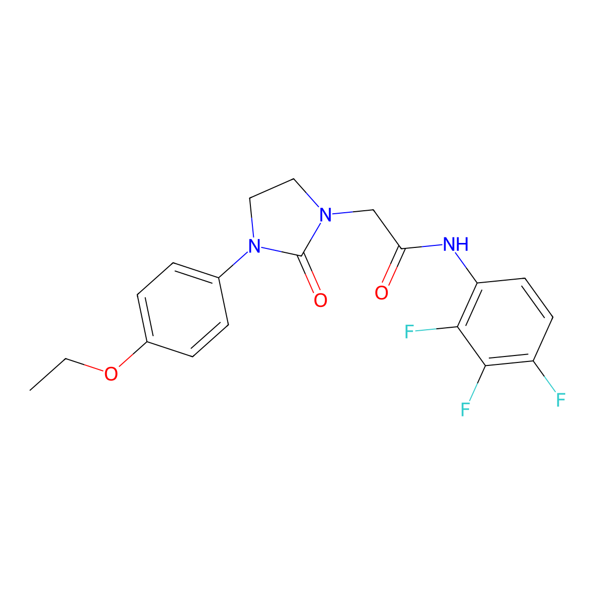 2-[3-(4-ethoxyphenyl)-2-oxoimidazolidin-1-yl]-N-(2,3,4-trifluorophenyl)acetamide molecular structure, CAS 1257553-38-0